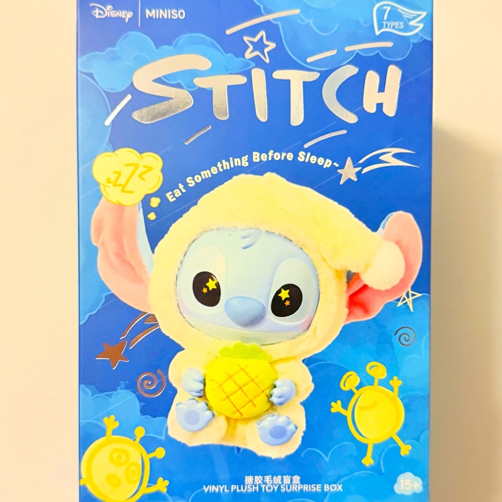 Disney x Miniso Stitch Eat Something Before Sleep Vinyl Plush Pendant Blind Box